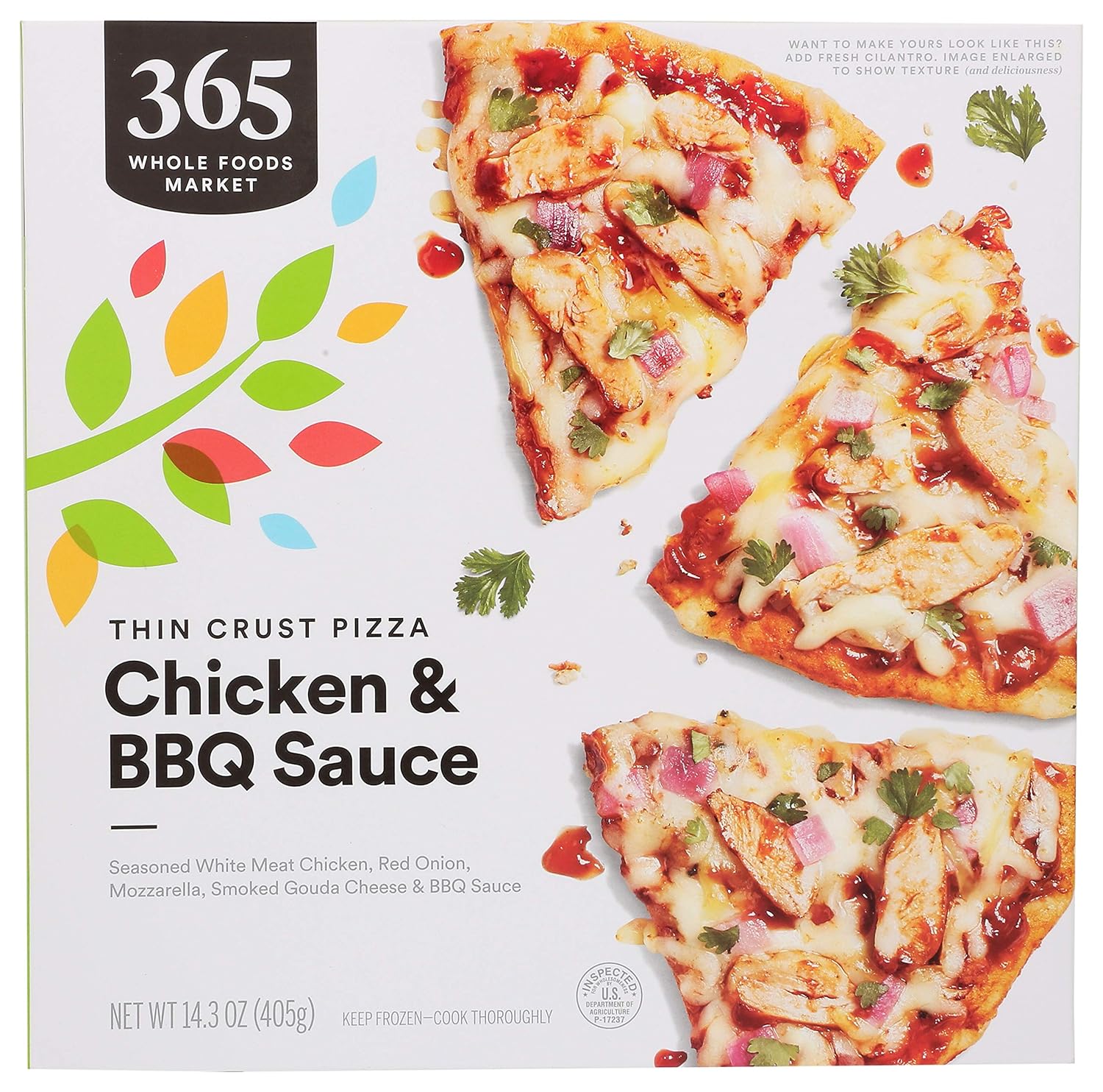 365 By Whole Foods Market Frozen Thin Crust Pizza Chicken q Sauce 14 3 Ounce Amazon Com Grocery Gourmet Food