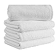 Classic Turkish Towels CTT - Premium 4 Piece Bath Towel Set, Made with 100% Turkish Cotton, Quick Drying, Highly Absorbent & Comfy Towels for Spa & Hotel | 27"x54" (White)
