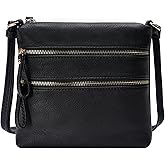Solene Small Multi Zipper Pocket Crossbody Bag with Adjustable Strap, Lightweight Travel Purse, Daily Small Messenger Pouch