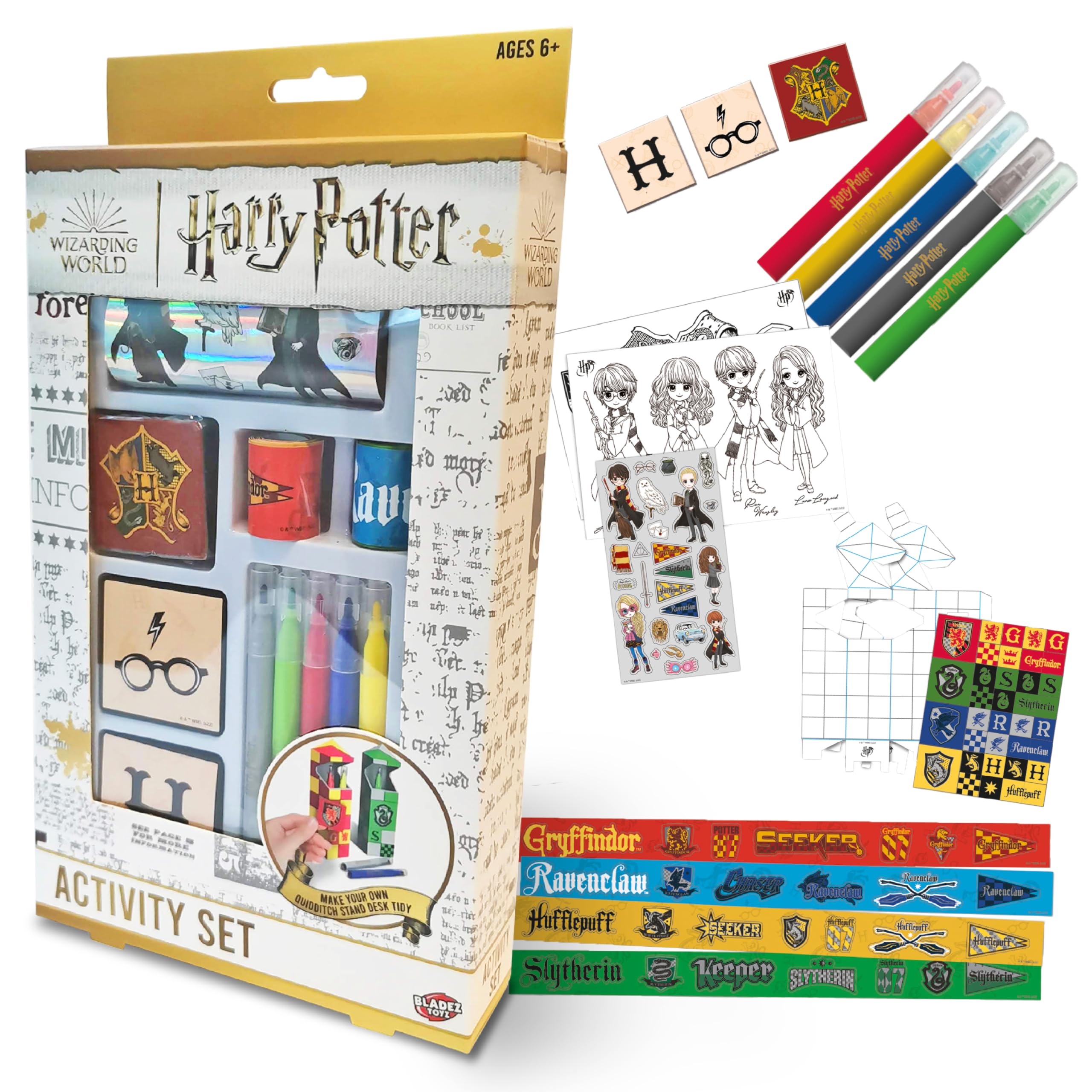 BLADEZ Harry Potter Activity Set, Arts and Crafts, Licensed Stationary Set with pens and stickers, Make Your Own Desk Tidy, 150+ pieces, Creative Maker Kitz by Bladez Toyz