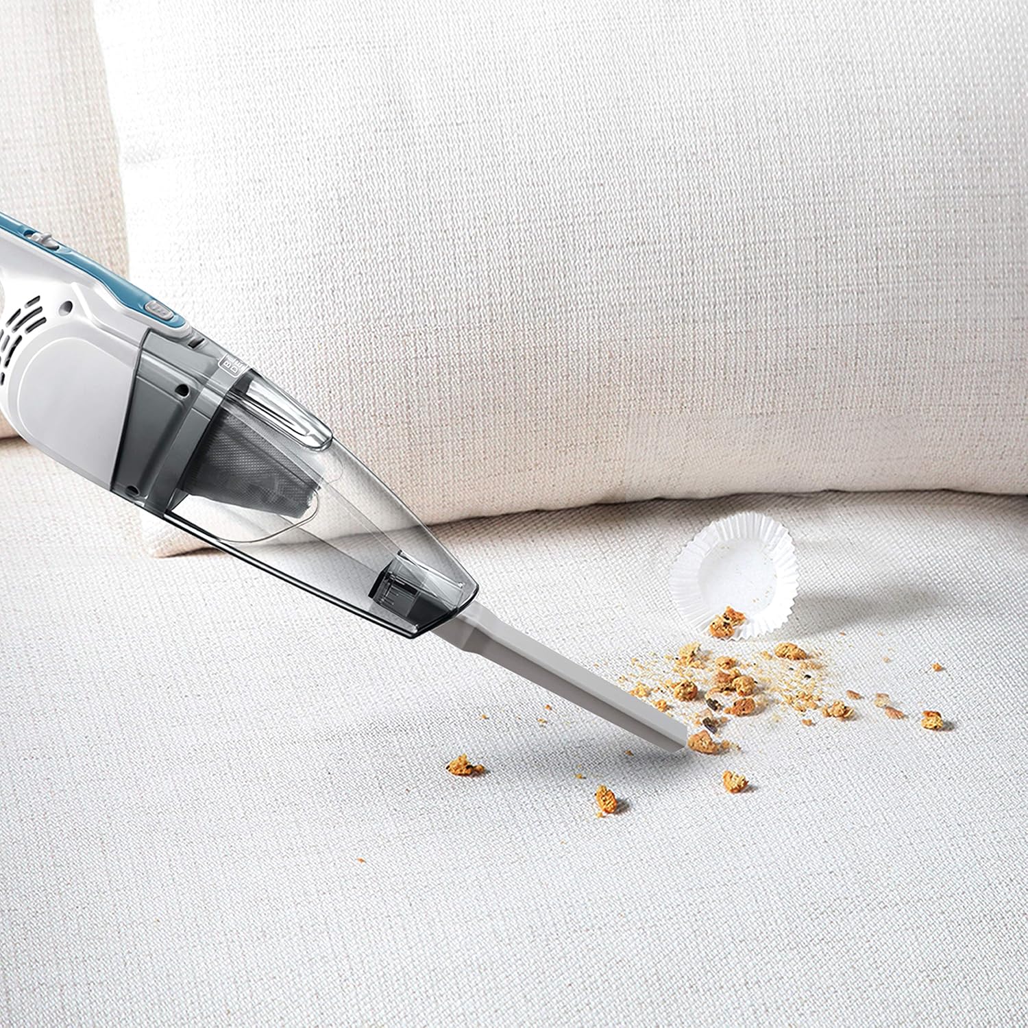 Black & Decker BDST1609 3-in-1 Corded Lightweight Handheld Cleaner & Stick Vacuum Cleaner, White with Aqua Blue -