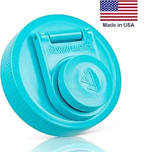 Mason Jar Lids Wide Mouth Plastic 1 Pack - Leak Proof with Flip Cap Screw Top Pouring Spout and Drink Hole - America's Mason Jar Screw Top Lid - Fits Kerr and Ball Canning Jars - MADE IN USA (TEAL, 1)