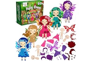 CRAFTILOO Fairy Elves Sewing Kit for Kids, Fun and Educational Fairytale Craft Set for Boys and Girls Age 7-12, Sew Your Own Felt Fairy Craft Kit for Beginners (Garden Rainbow Fairies Kit)