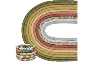 MIIIM 3600 PCS 10 Strands Clay Beads Polymer Clay Beads for Jewelry Making, Vinyl Heishi Beads 6mm for Surfer Bracelets Necklace Making (Earth)