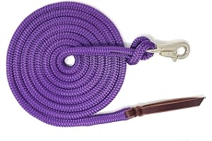 Knotty Girlz 1/2" Samson Eq Braid Yacht Horse Lead Rope w/Nickel Plated or Stainless Steel, Trigger Bull 12' 14' or 16'