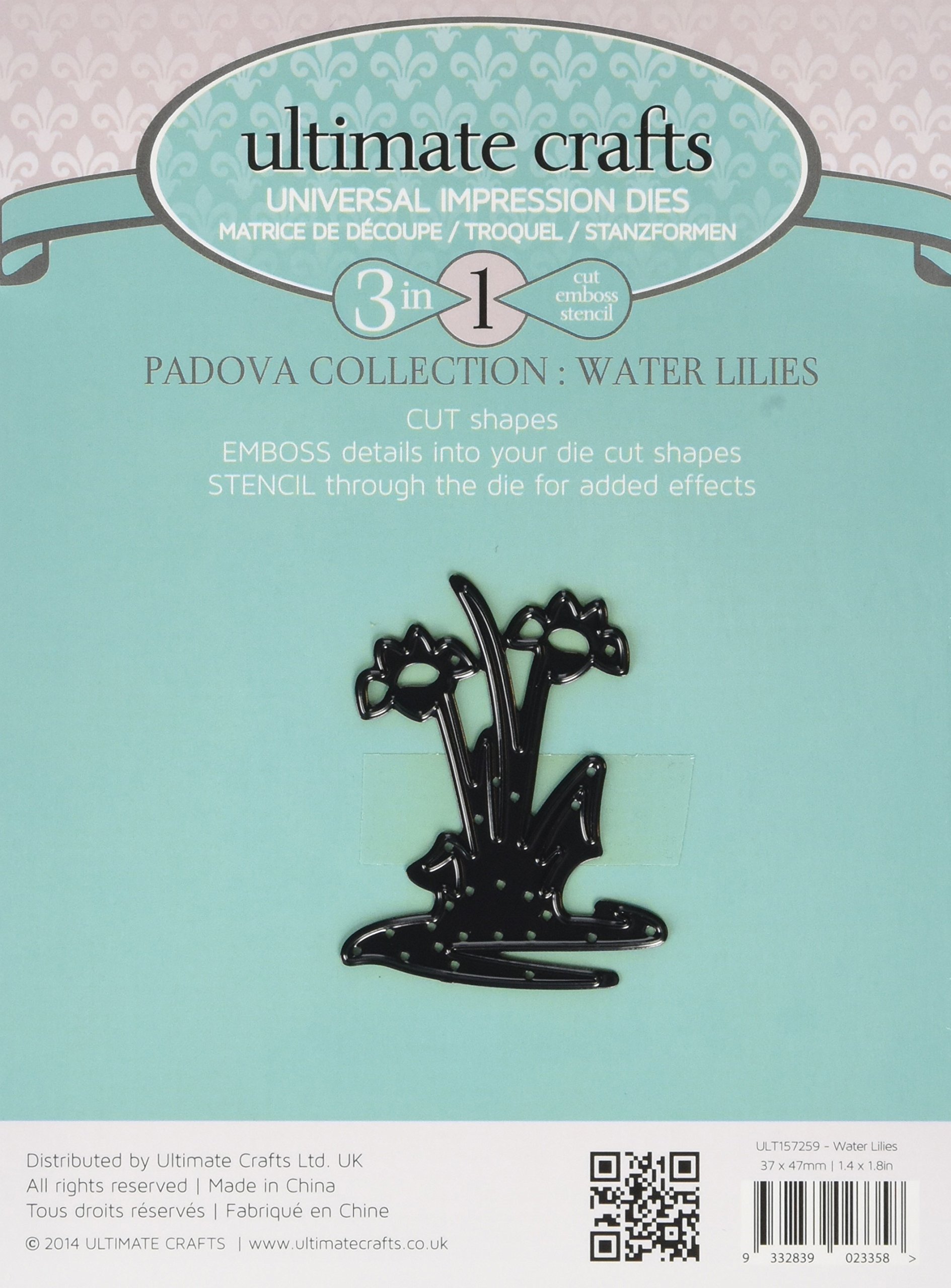 Ultimate Crafts Padova Impression Die - Water Lillies, Black