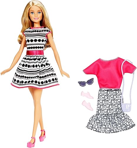 Barbie Doll \u0026 Fashions - Black \u0026 Pink 
