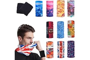 KARIDER 10 Pack Bandanas, Multifunctional Cowboy Bandana Paisley Bandanas for Women Men, Head Face Mask Balaclava Magic Head 