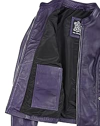 Decrum Purple Womens Leather Jacket - Leather