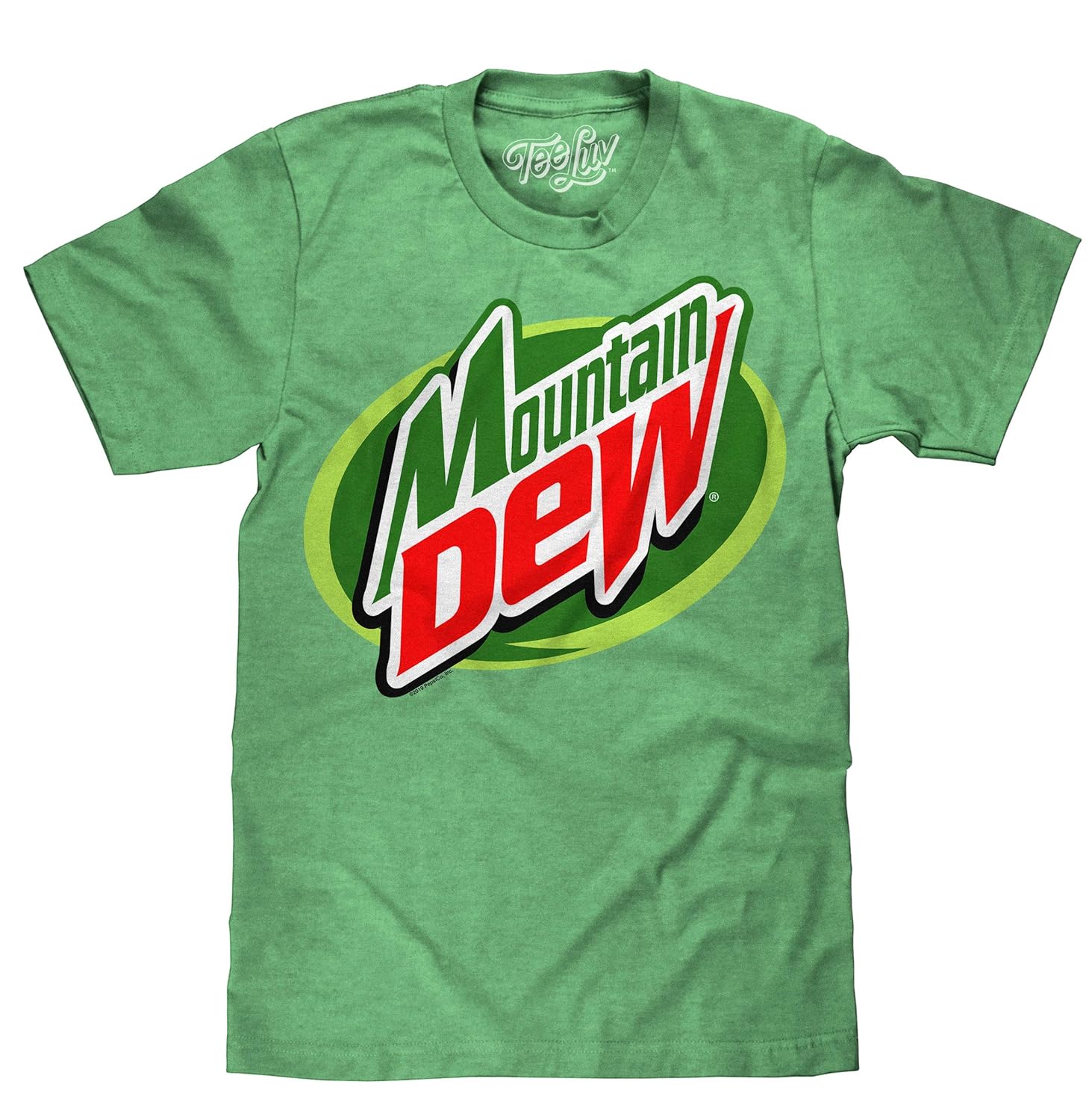 Buy Tee Luv Big and Tall Mountain Dew Shirt Licensed MTN Dew Logo Shirt (Kelly Heather) (LT