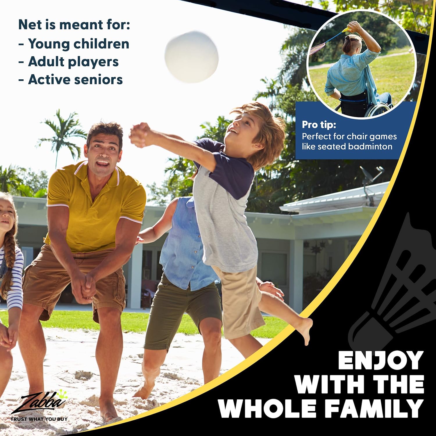 Boulder Portable Badminton Net Set - for Tennis, Soccer Tennis, Pickleball, Kids Volleyball - Easy Setup Nylon Sports Net with Poles : Sports & Outdoors