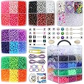 LIS HEGENSA Pony Beads Bulk,Kandi Beads for Necklace Jewelry Making Hair Braiding,Bracelets Making Kits,Hair Bead,Bracelet Beads,Plastic Beads for Crafts Braids Girls (27 Color,6400PCS)