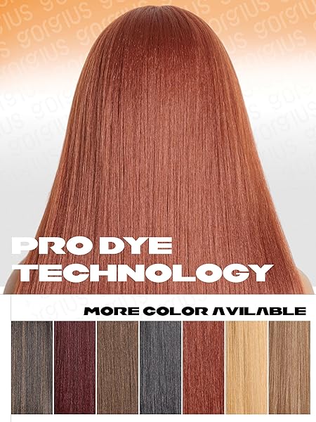 GORGIUS COPPER RED WIG WITH BANGS 24 INCH LONG STRAIGHT LAYERED WIG GLUELESS CURTAIN BANG WIGS WITH REALISTIC LACE SCALP PUT ON & GO BANGS WIG FOR BEGINNER