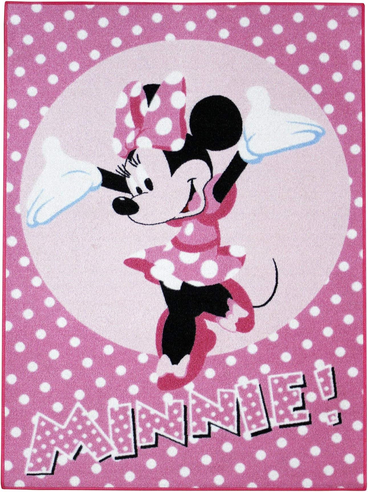 Eurasian Rugs Children's Disney Rug - Minnie Mouse 'Minnie' - 095x133cms - Super Girl's Bedroom Rug - AW