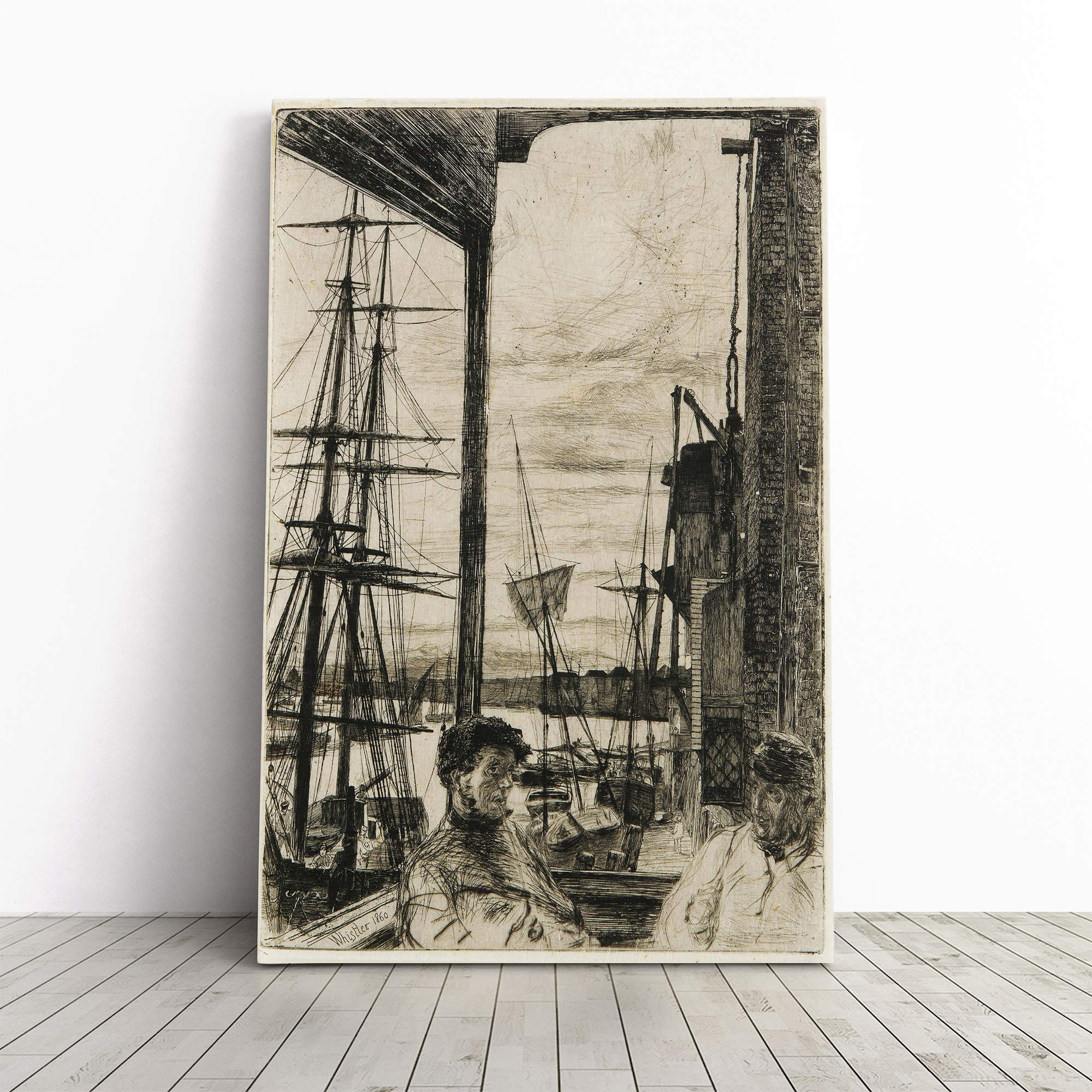 James McNeill Whistler Rotherhithe Canvas Print | Gallery Wrapped 30mm Frame Wall Art | 20x14 inches | Ready to Hang | Modern Picture | Living Room Bedroom Lounge Office
