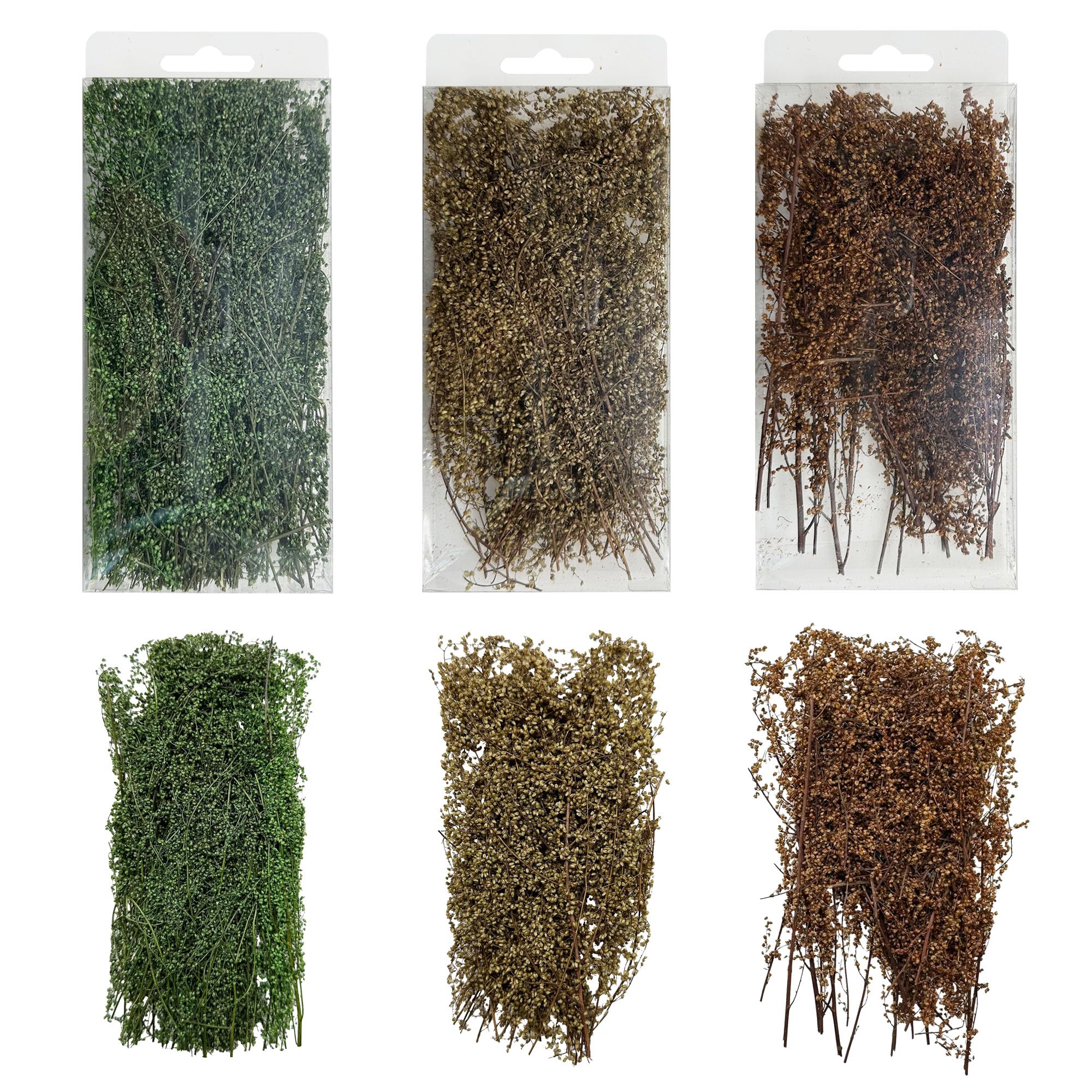 Woohome 3 Pack Miniature Shrubs Model Bushes 3 Color Long Shrub Vegetation Groups Model Grass Tufts for DIY Architecture Building Model Railway Train Diorama Garden Scenery Landscape Layout
