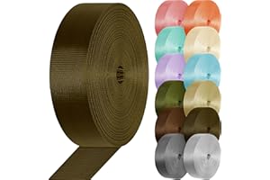 YOGHAVRS Nylon Webbing 1 inch 1.5 inch Heavy Duty Nylon Strap Flat Climbing Webbing for Indoor Outdoor Gear Crafting DIY Repairing Belt Camping Hiking Sports