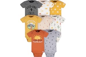 Gerber unisex-baby 8-pack Short Sleeve Onesies Bodysuits