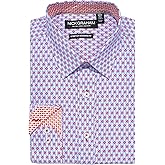 Nick Graham Long Sleeve Diamond Dress Shirt for Men, Wrinkle Free Men’s Dress Shirt with Performance Fabric
