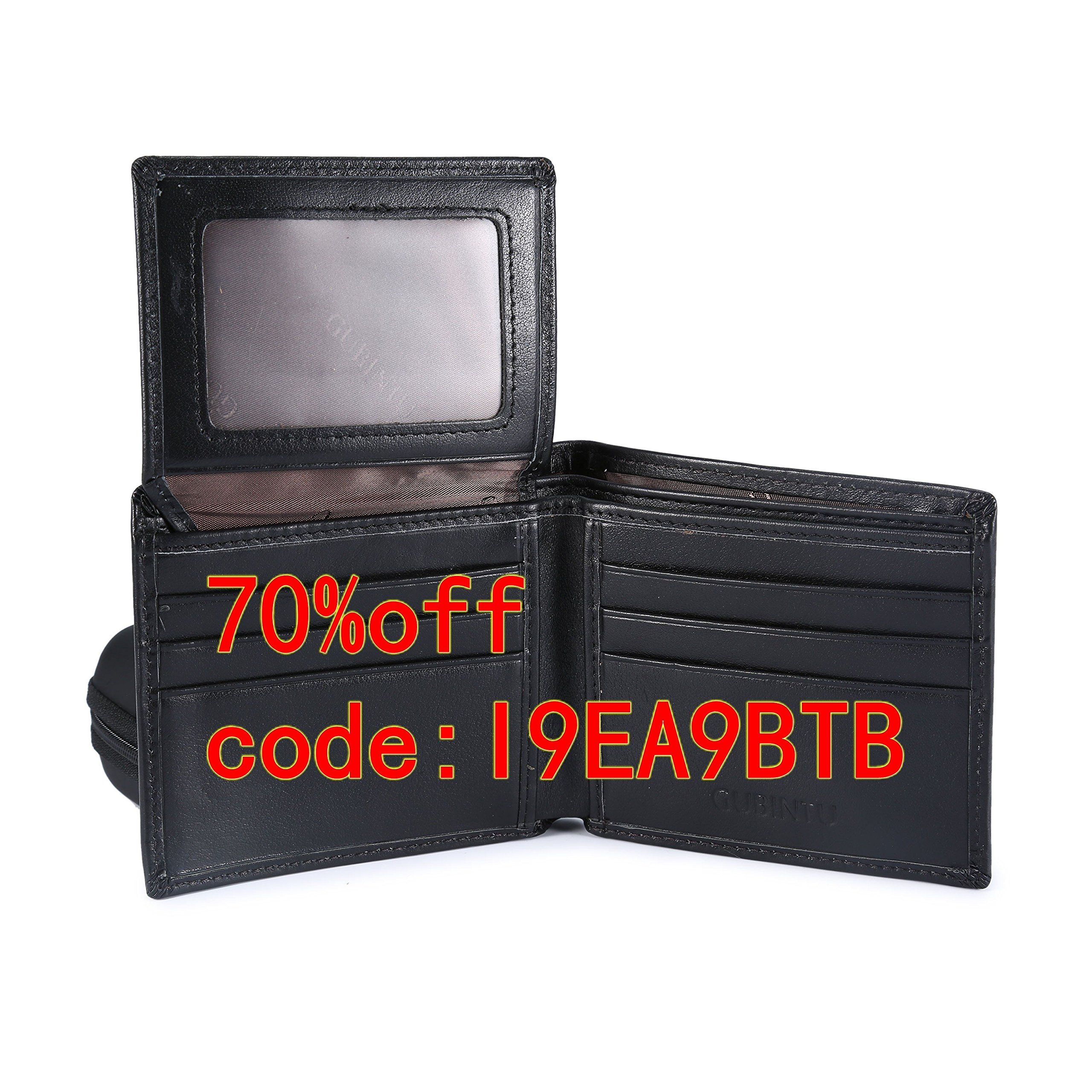 BAIGIO Slim RFID Blocking Leather Card Case Wallet Bifold Money Clip