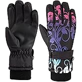 HIGHLOONG Kids Waterproof Ski Snowboard Gloves Mittens Thinsulate Lined Winter Cold Weather Gloves for Boys and Girls