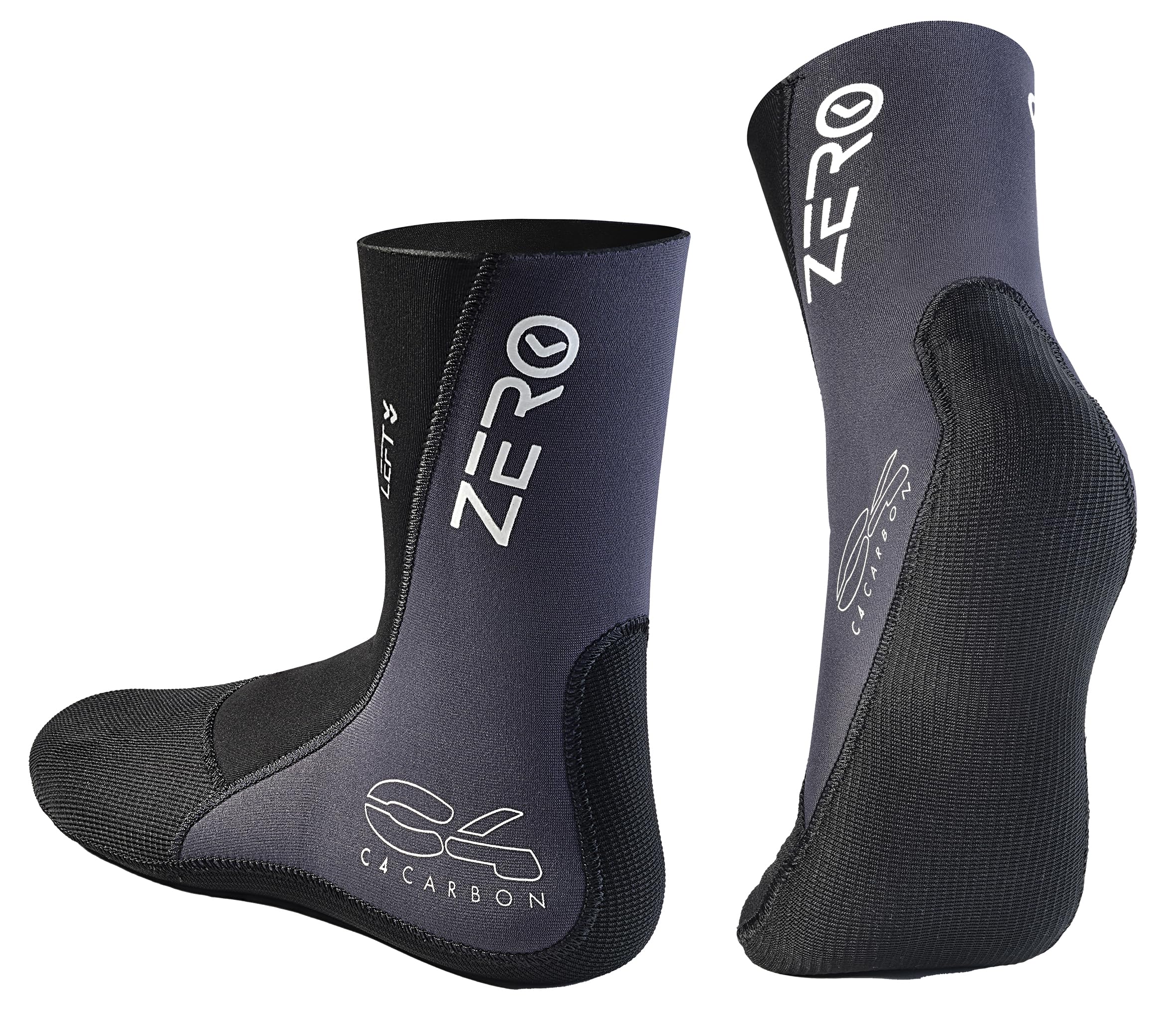 C4 ZERO Neoprene Diving Socks 1.5 mm or 3 mm Thick Freediving Diving Fishing, Black, XXL