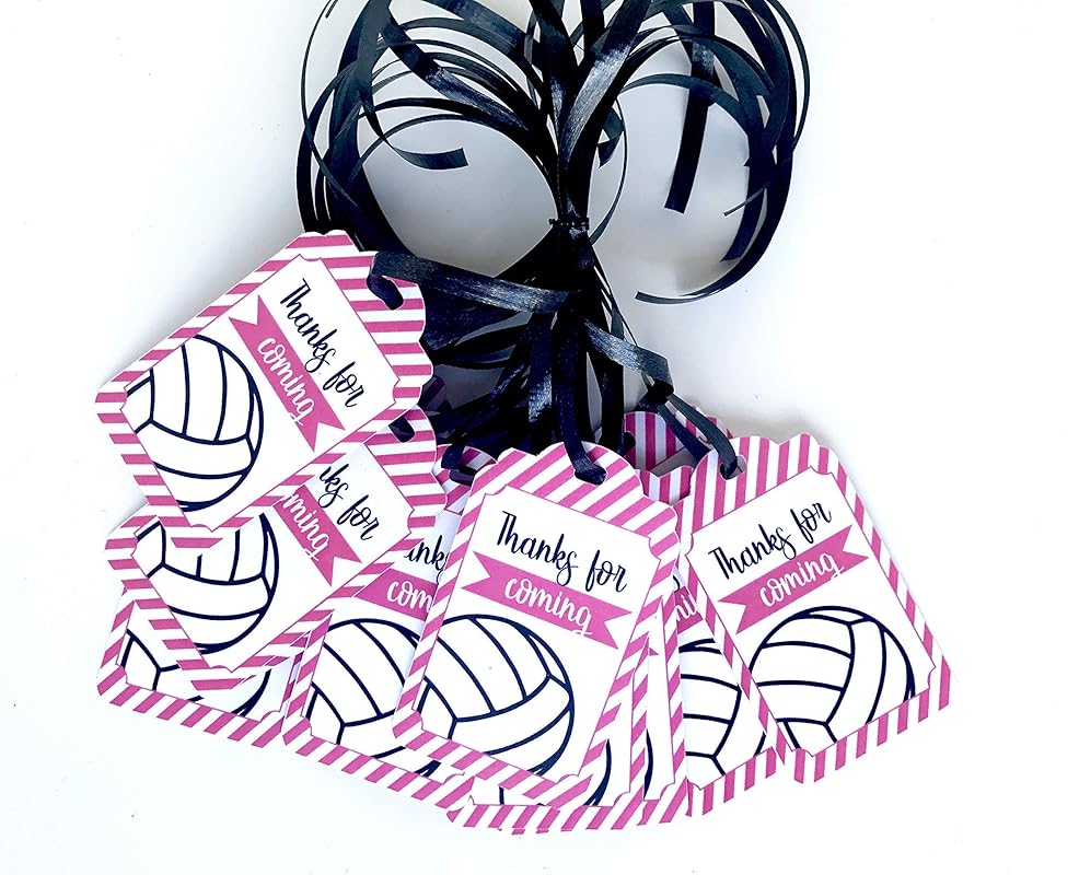 Pink Volleyball Cupcake Toppers 12 Pcs Spike Cake Picks Girl Team