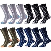 Parquet 12 Pack Dress Socks for Men- Fancy Argyle and Classic Pattern Dress Socks