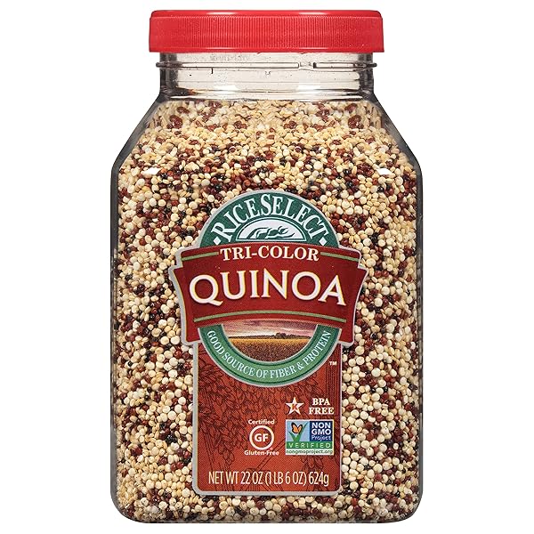 RICESELECT TRI-COLOR QUINOA, PREMIUM GLUTEN-FREE SEED, STAR-K KOSHER, AND NON-GMO QUINOA, 22-OUNCE JAR