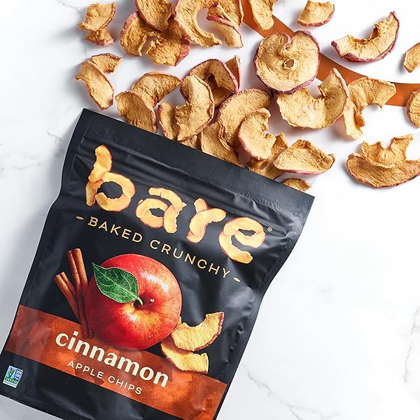 BARE BAKED CRUNCHY APPLE CHIPS, CINNAMON APPLE, GLUTEN FREE, 3.4 OZ BAG