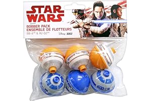 Zebco Star Wars 6-Piece Fishing Bobber Set, Includes R2-D2 and BB-8 Fishing Float Designs (3 of Each)