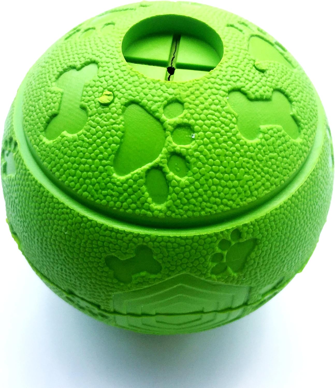 Feixun Interactive Dog Toy - Rubber Food and Tooth Cleaning Ball, 7.6-8.1cm (1*Green Type A + 1* Green Type B) - Image 4