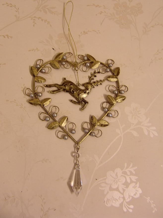 VINTAGE CHRISTMAS HEART AND REINDEER DECORATIONS Amazon.co.uk Kitchen