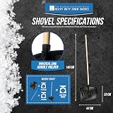 TDBS Snow Shovel Heavy Duty 44cm Plastic Head 120cm Wooden Handle view 3