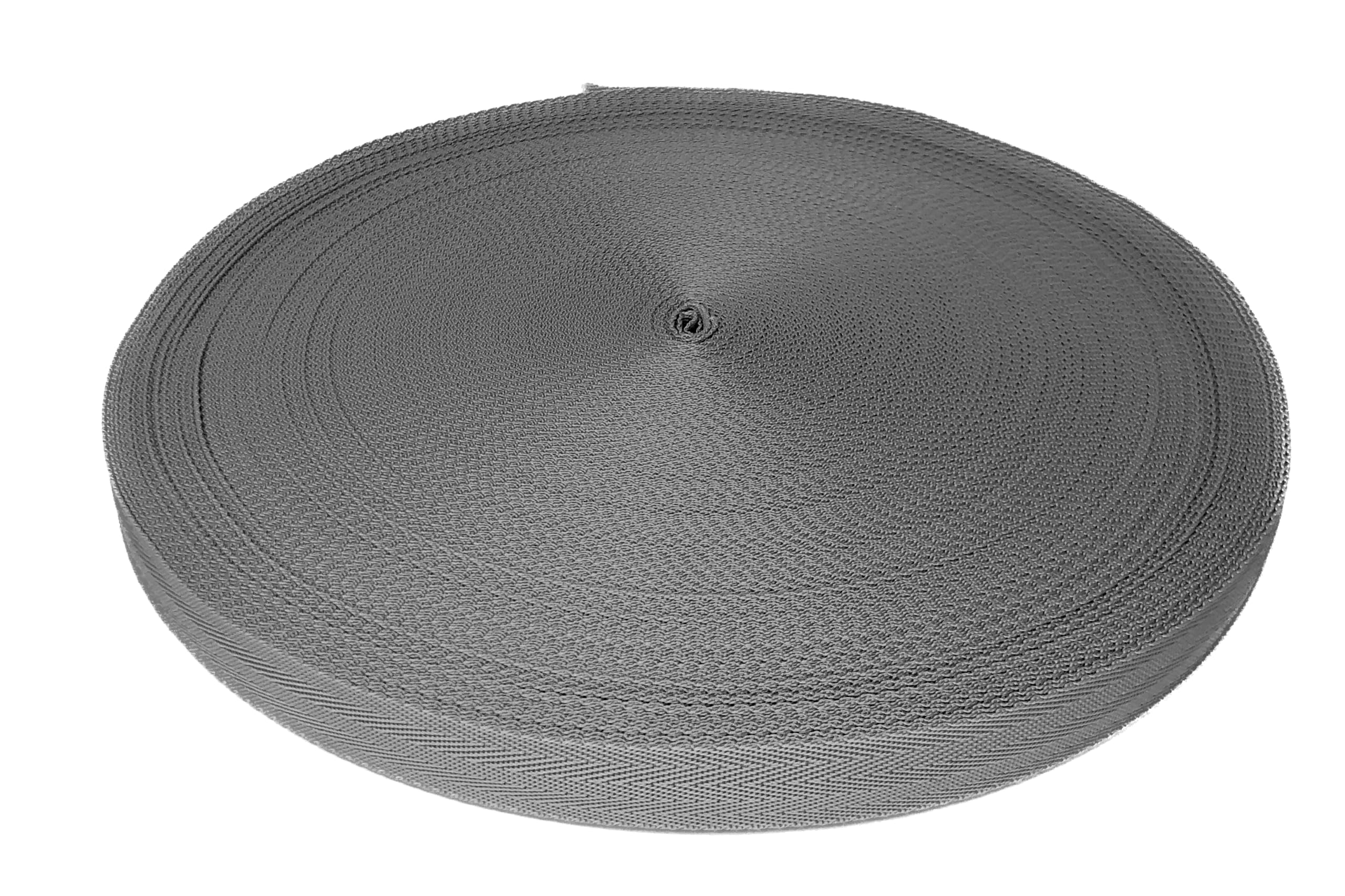 Trimz Polypropylene Herringbone Webbing - 38mm x 25m - Grey Heavy Duty Strap for Bags, Crafts and DIY — image 1