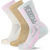 Merrell Repreve Everyday Crew Sock, Pink Assorted, S/M (Women's 5-9.5 / Men's 5-8.5)