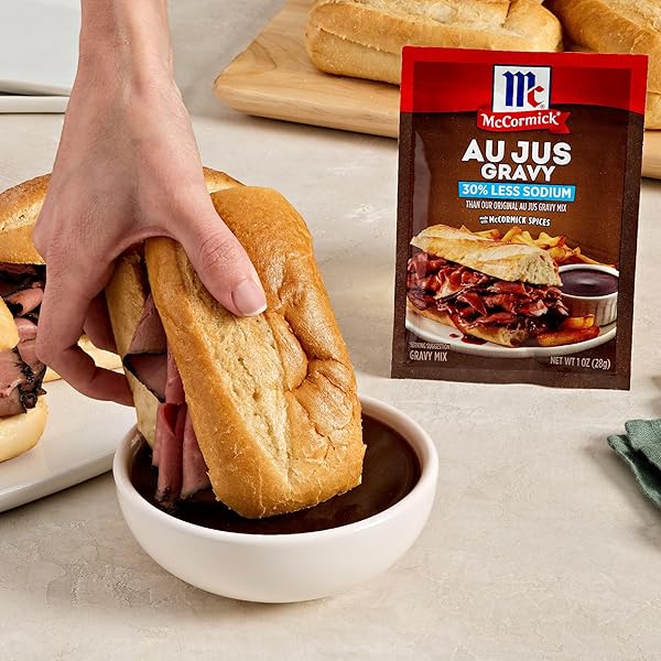 MCCORMICK 30% LESS SODIUM AU JUS GRAVY MIX, 1 OZ