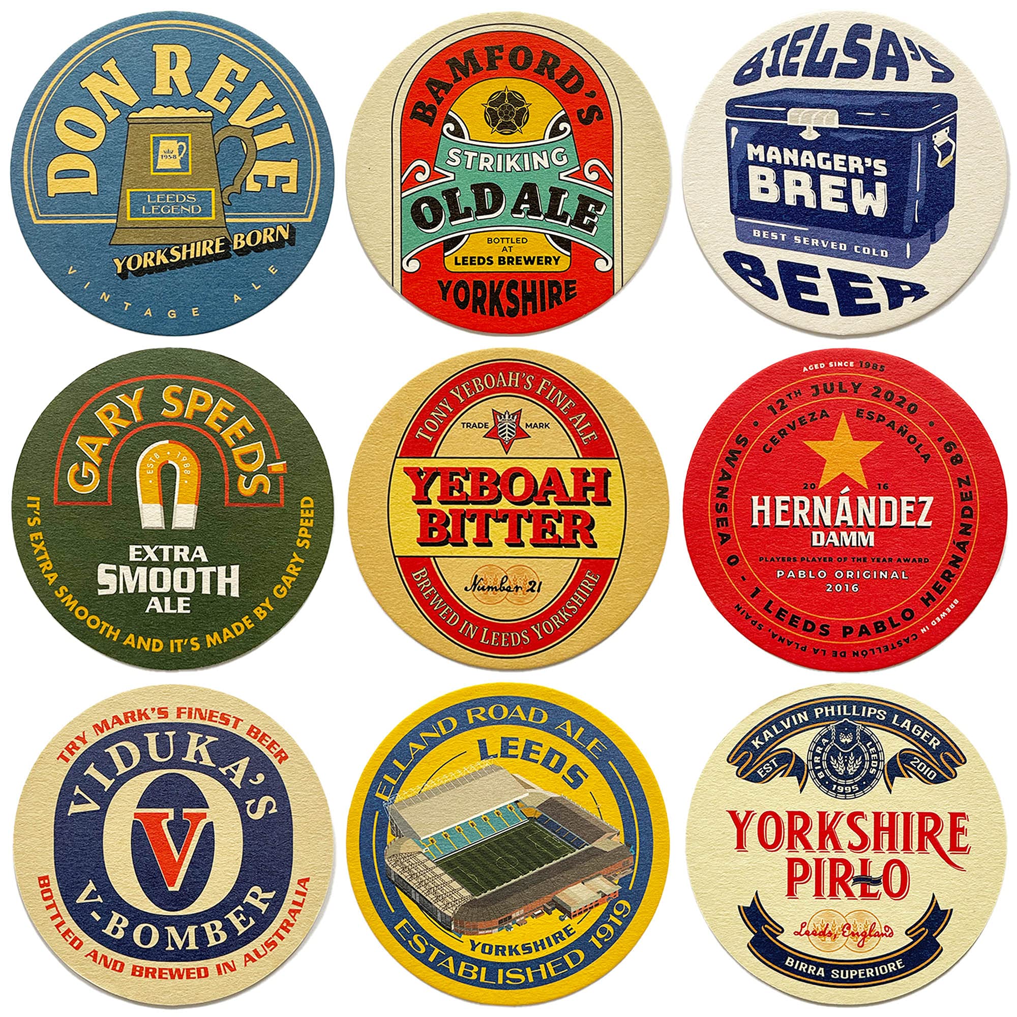 Leeds Beer Mats x9