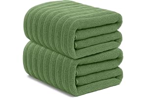 RIVERSIDE Pack of 2 Jumbo Bath Sheet 35 x 70 Inches, 600 GSM, Extra Large Bath Towel, Super Soft & Highly Absorbent, 100% Ring Spun Cotton Quick Dry, Perfect to Wrap Yourself in - Sage Green