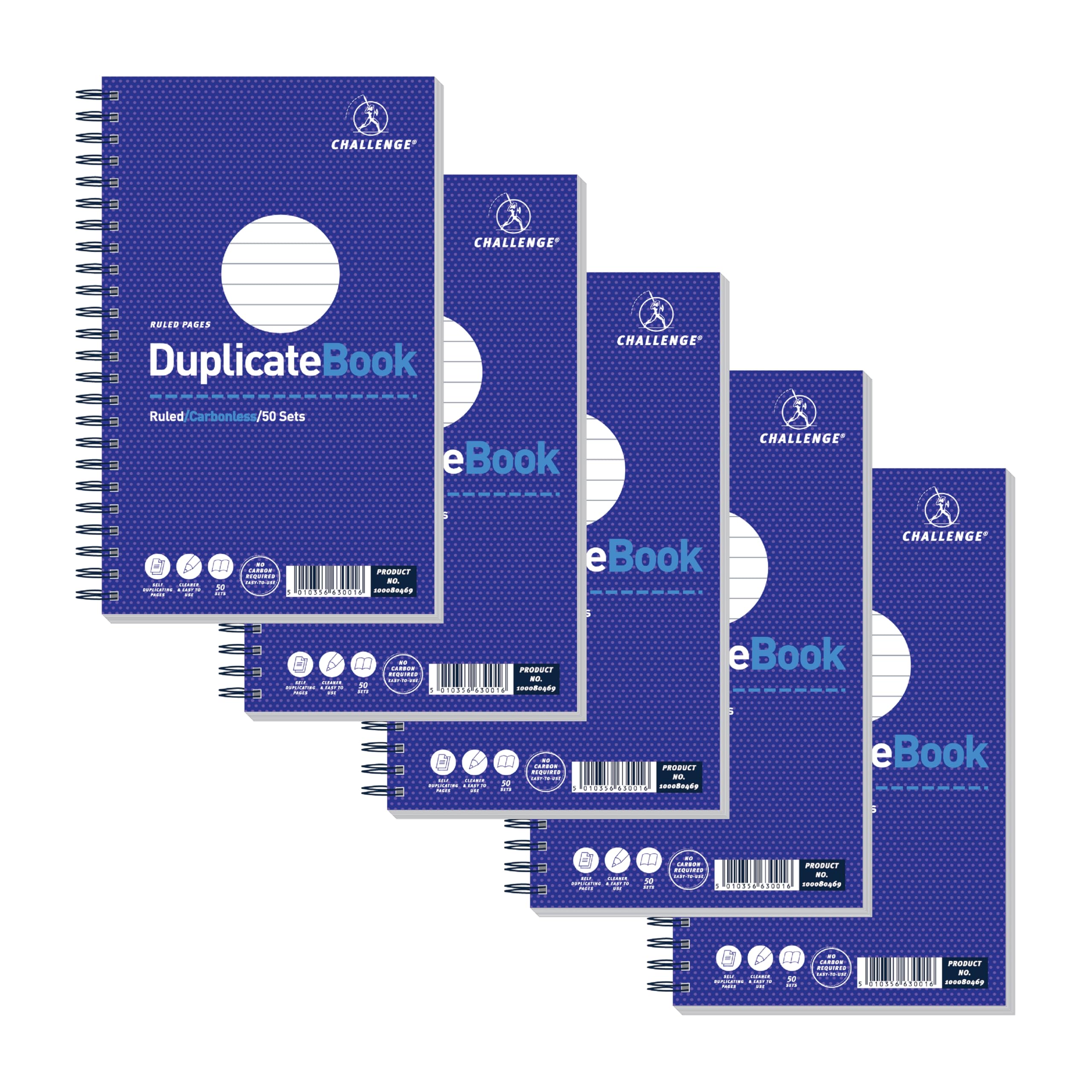 Challenge Duplicate Book, Carbonless, 50 Pages, 5 pack (210 x 130 mm)
