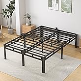 NKZ Full Size Bed Frame 20 Inch, Metal Bed Frame & Box Spring 2 in 1 Platform with Round Corner Legs, 4000lbs Weight Capacity Reinforced Metal Frame, Headboard Hole, Noise-Free, Easy Assembly