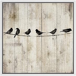 SIGNWIN Framed Canvas Wall Art Silhouette of Bird...
