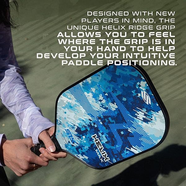 SELKIRK SPORT SLK HELIX PRO PICKLEBALL PADDLE | THERMOFORMED CARBON FIBER CORE PICKLEBALL PADDLES WITH CARBON FIBER & FIBERGLASS HYBRID FACE | UNMATCHED CONTROL | CAMO GLITCH