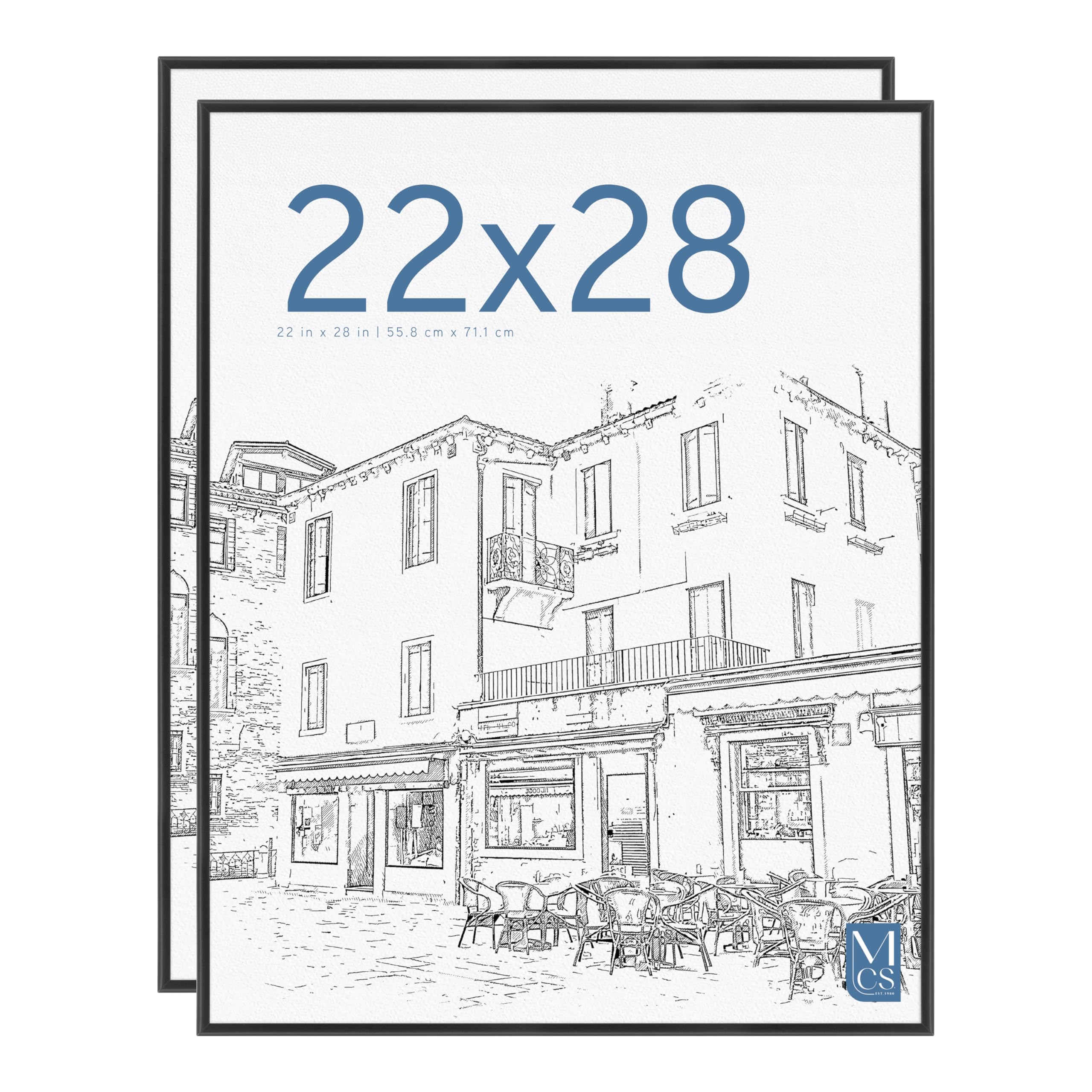 Photo 1 of ** ONE FRAME IS MISSING ITS TOP PART**
MCS Original Poster Frame 22x28 Black Lightweight Vertical & Horizontal Wall Hanging Large Picture Frame for Posters, Art Prints & Gallery Wall (2-Pack)