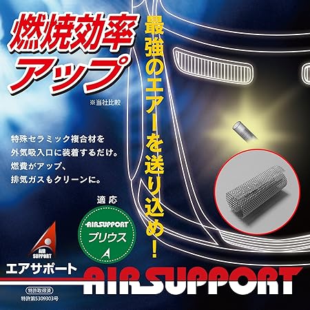 Amazon エアサポート For プリウス専用 30 50 特許取得済 燃費向上 燃焼効率アップ エアフィルター エアクリーナー アーシング パワーアップ 受注生産 洗車 工具 メンテナンス用品 車 バイク