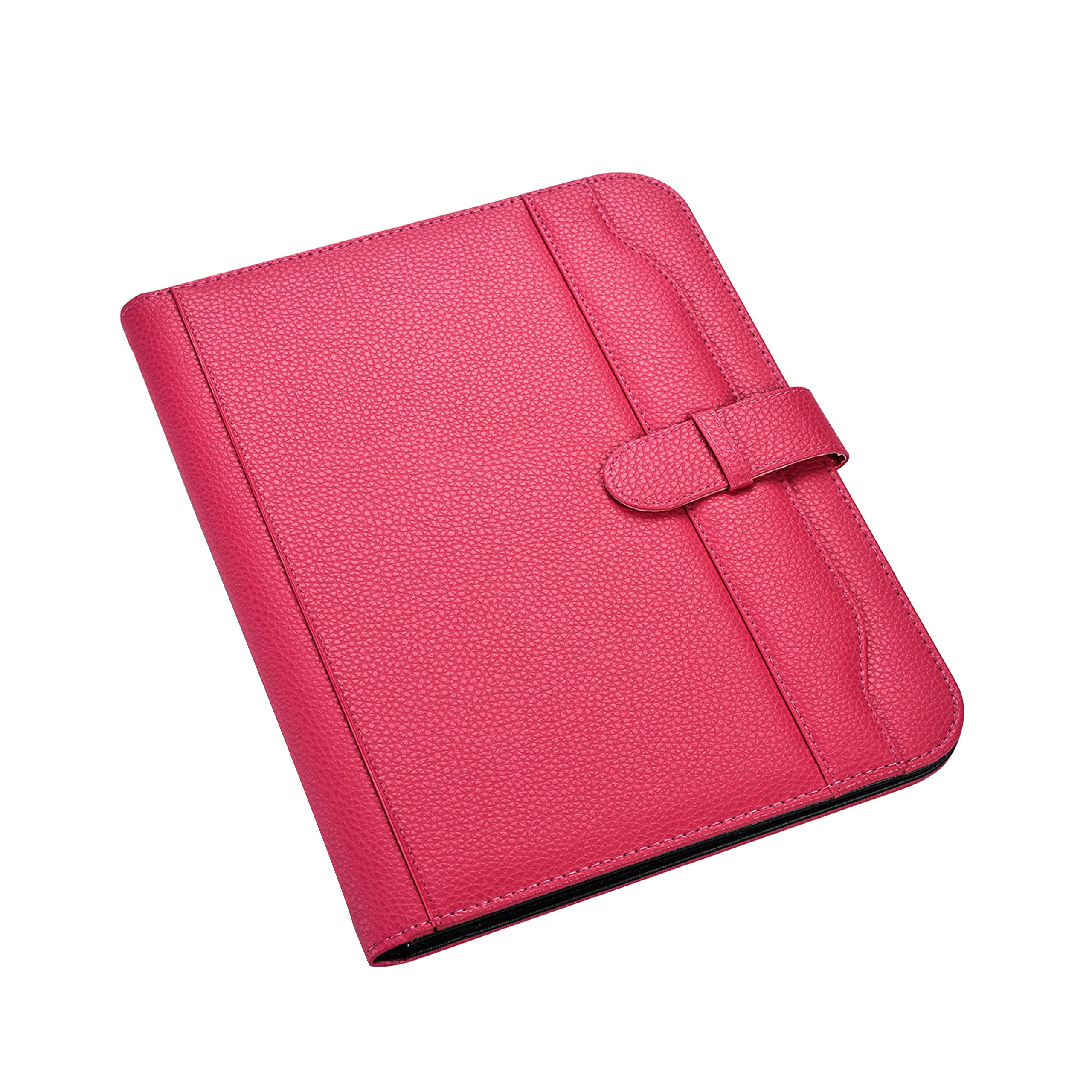 Arpan A4 Conference Portfolio Document Folder with Calculator, Notepad, Hot Pink, Professional Business File with Closure Belt