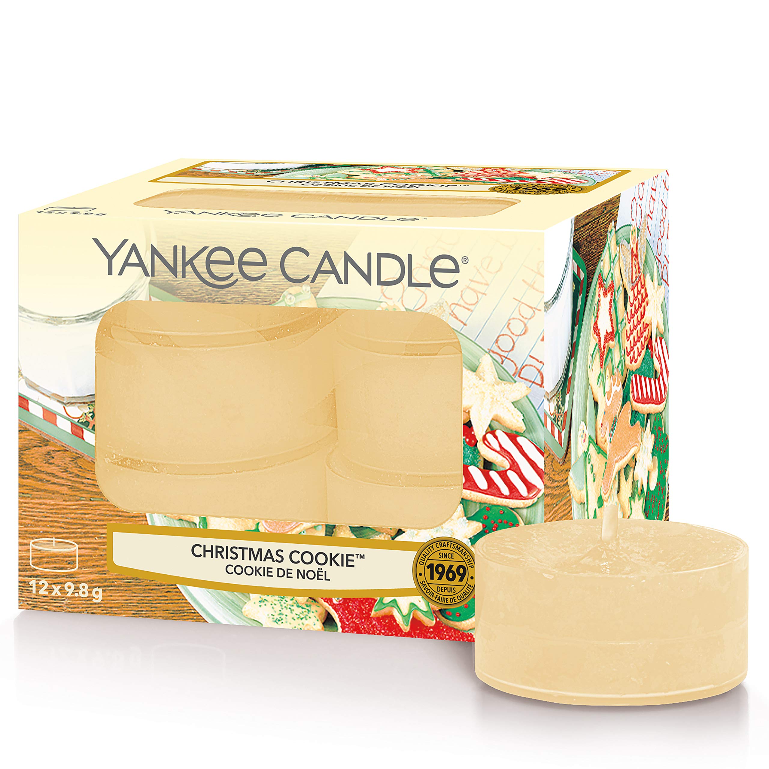 Yankee Candle Scented Tea Light Candles, Christmas Cookie, 12 Count, x