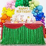 14ft Green Sequin Table Skirt Sparkle Party Table