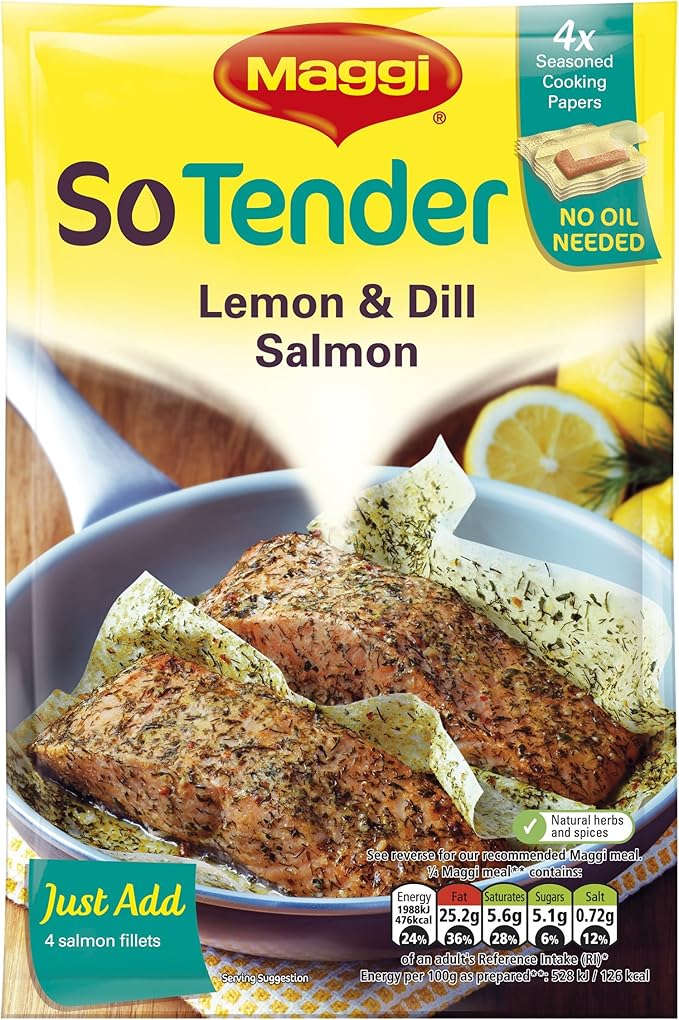 Maggi So Tender Salmon Lemon Seasoned Cooking Paper 23g X 1 Amazon Co Uk Grocery