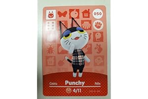 DIJKOO Amiibo Card Animal Crossing Happy Home Design Card Punchy 050